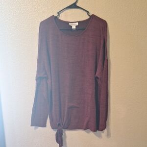 Motherhood Maroon Long Sleeve Top with Hem Tie